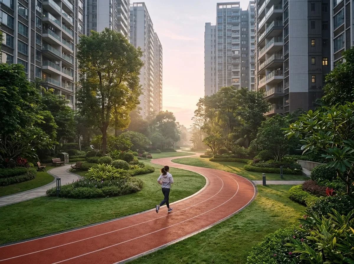 Jogging track through the gardens